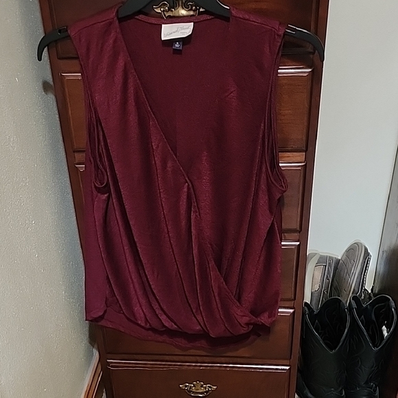 Elegant Burgundy Sleeveless Top - Picture 1 of 2